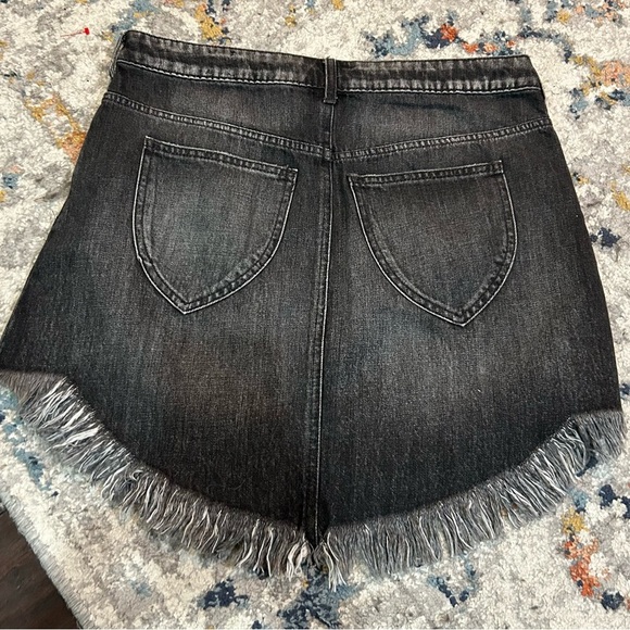 We The Free Free People Bailey Asymmetrical Black Denim Skirt Size 31 - Picture 8 of 8